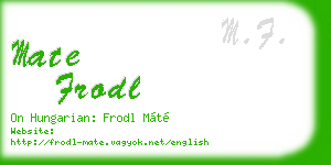 mate frodl business card
